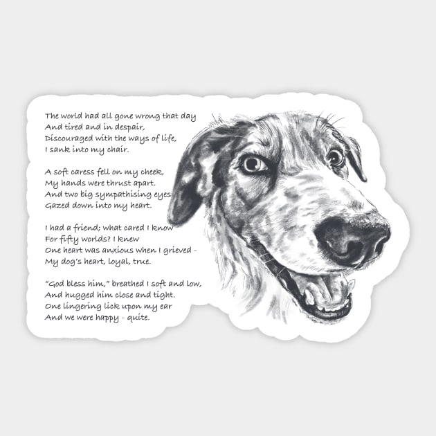 My Comforter poem - Border Collie Sticker by archiesgirl